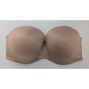 Victoria's Secret Bra Women’s 38DDD Beige Lined Strapless-READ